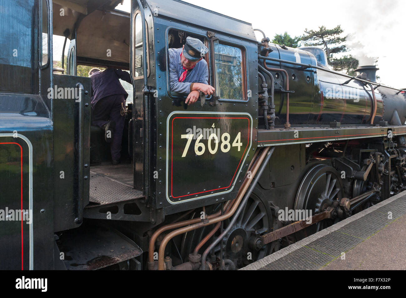 Train à vapeur à sheringham gare, Norfolk, Angleterre. Banque D'Images