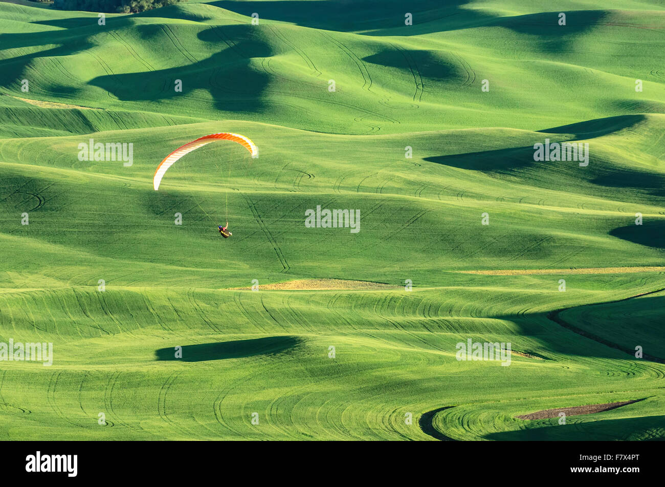 Plus de parapente de la Palouse hills, Washington, USA Banque D'Images