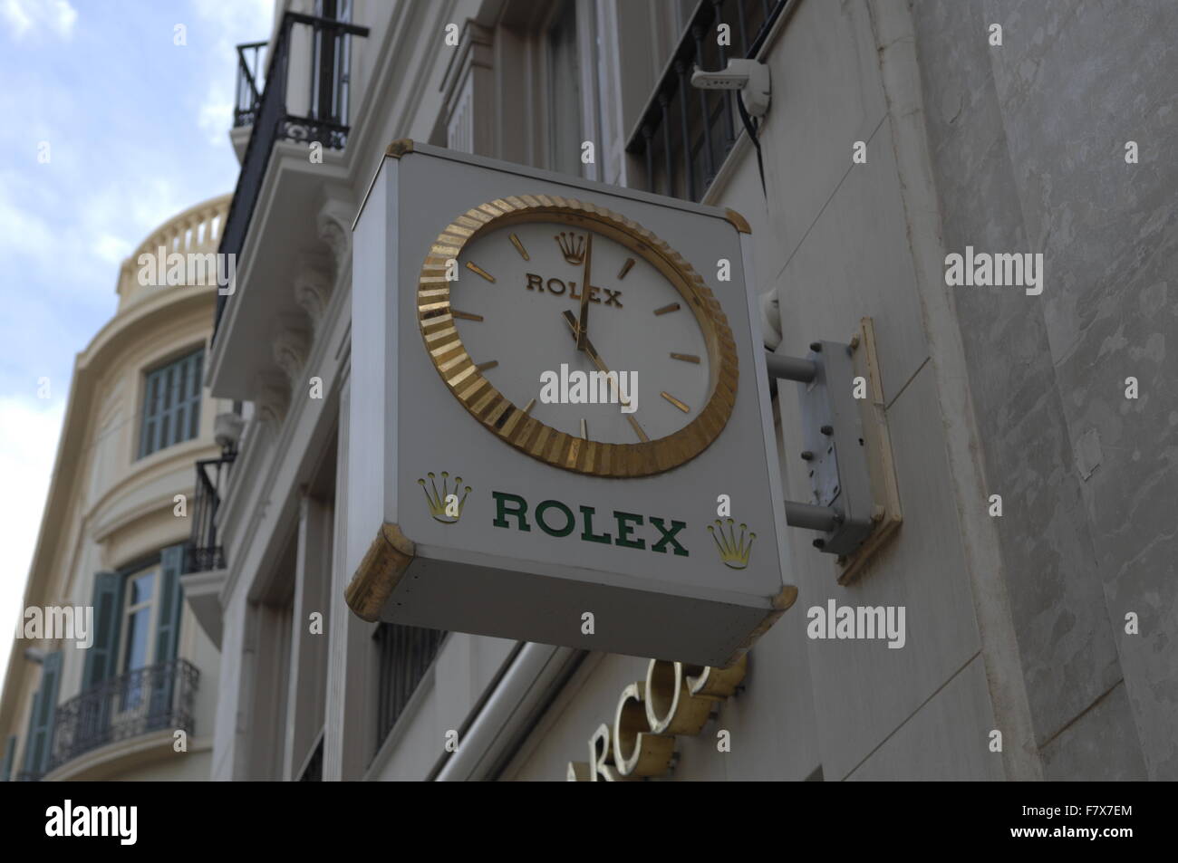 L'extérieur de l'horloge Rolex jewellers Banque D'Images
