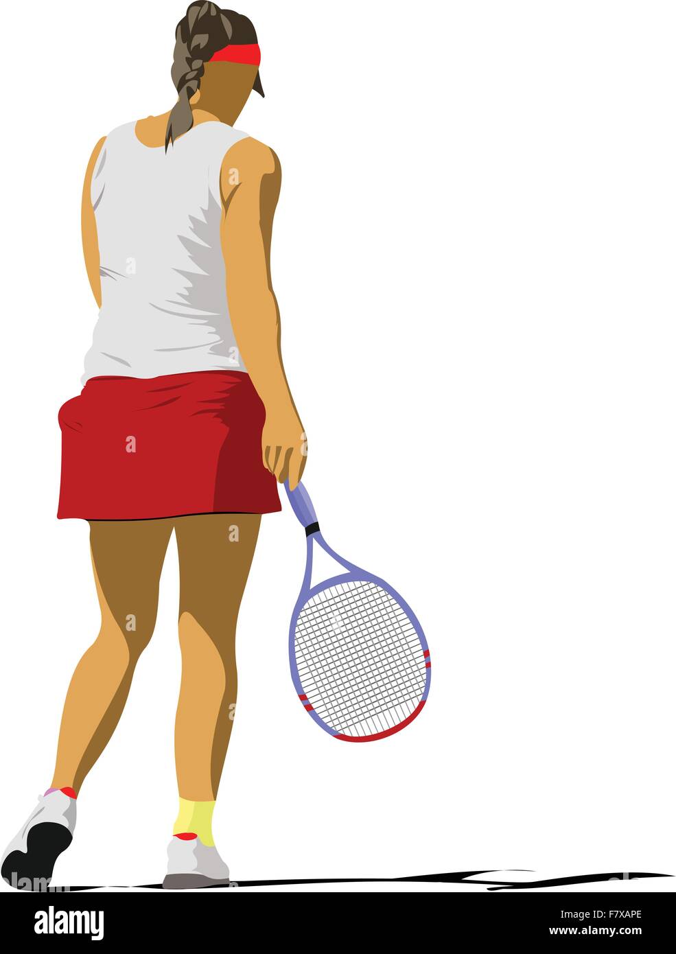 Tennis femme de l'affiche. Illustration Vecteur de couleur Image  Vectorielle Stock - Alamy