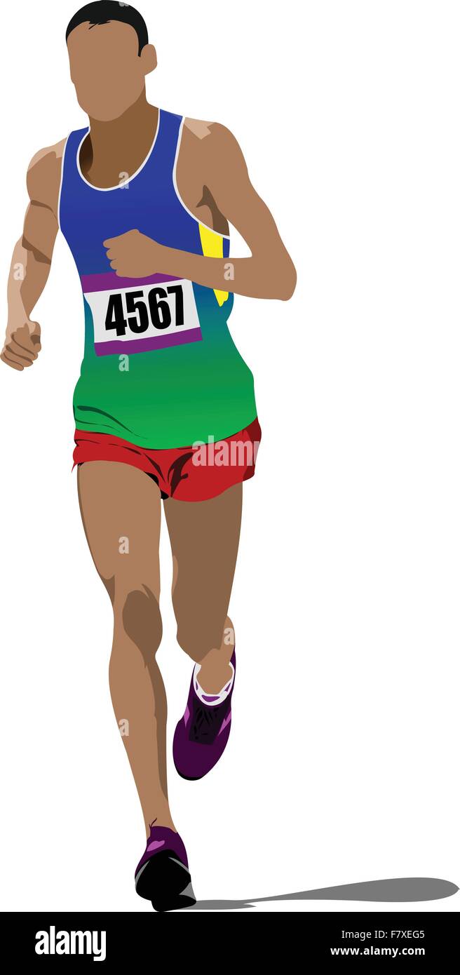 L'homme qui court. L'athlétisme. Vector illustration Illustration de Vecteur