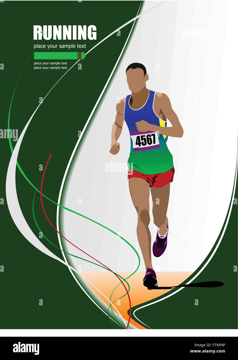 L'homme qui court. L'athlétisme. Raterized copie. Vecteur en po Illustration de Vecteur