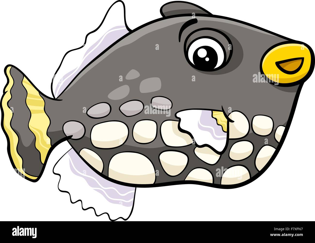 Cartoon Illustration de poissons exotiques personnage animal Illustration de Vecteur