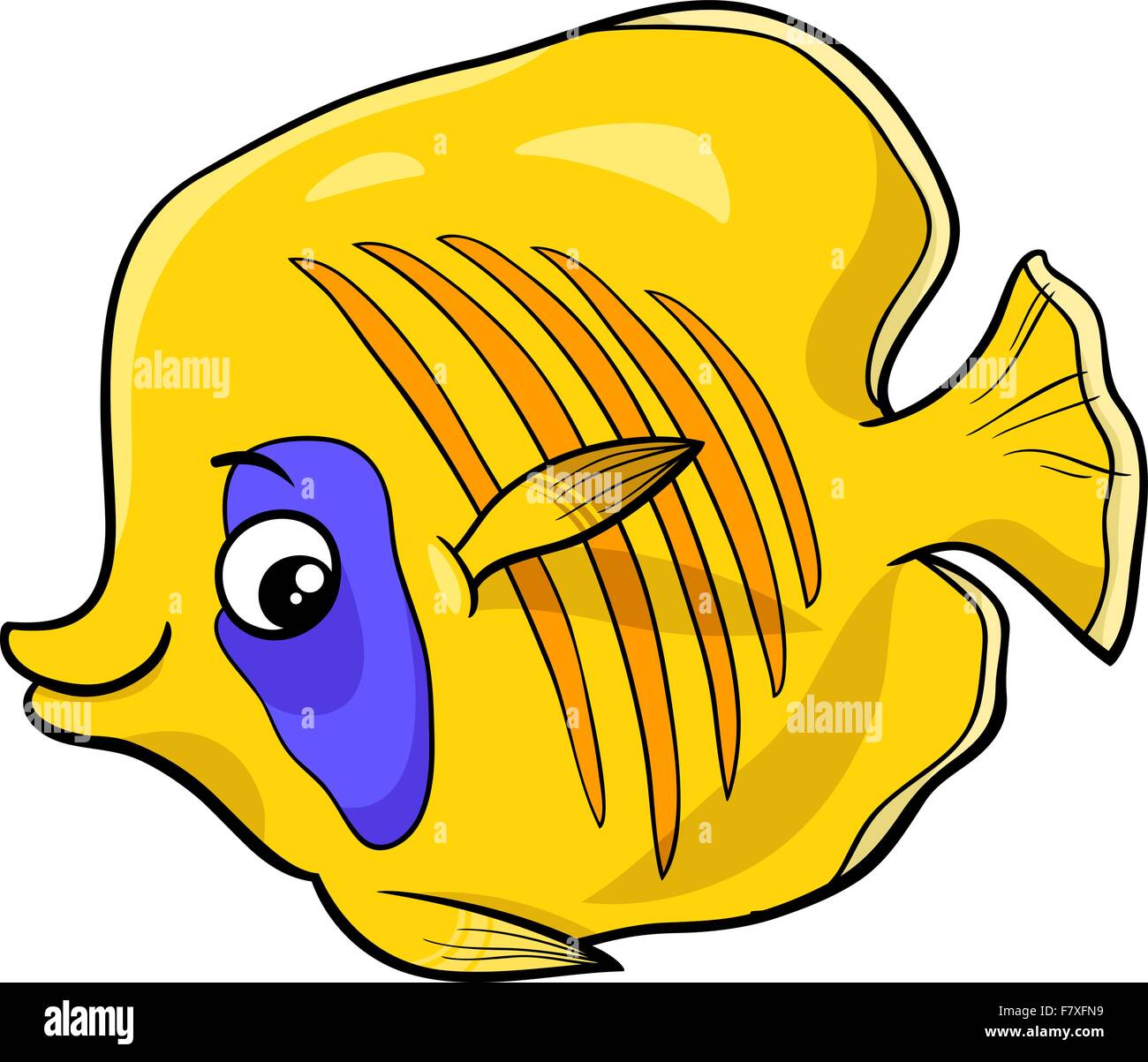 Cartoon Illustration de poissons exotiques Sea Life personnage animal Illustration de Vecteur