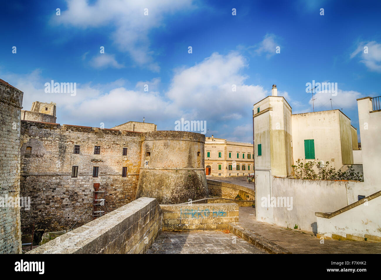 Le Château d'Otrante, ville côtière de Greek-Messapian origines en Italie Banque D'Images