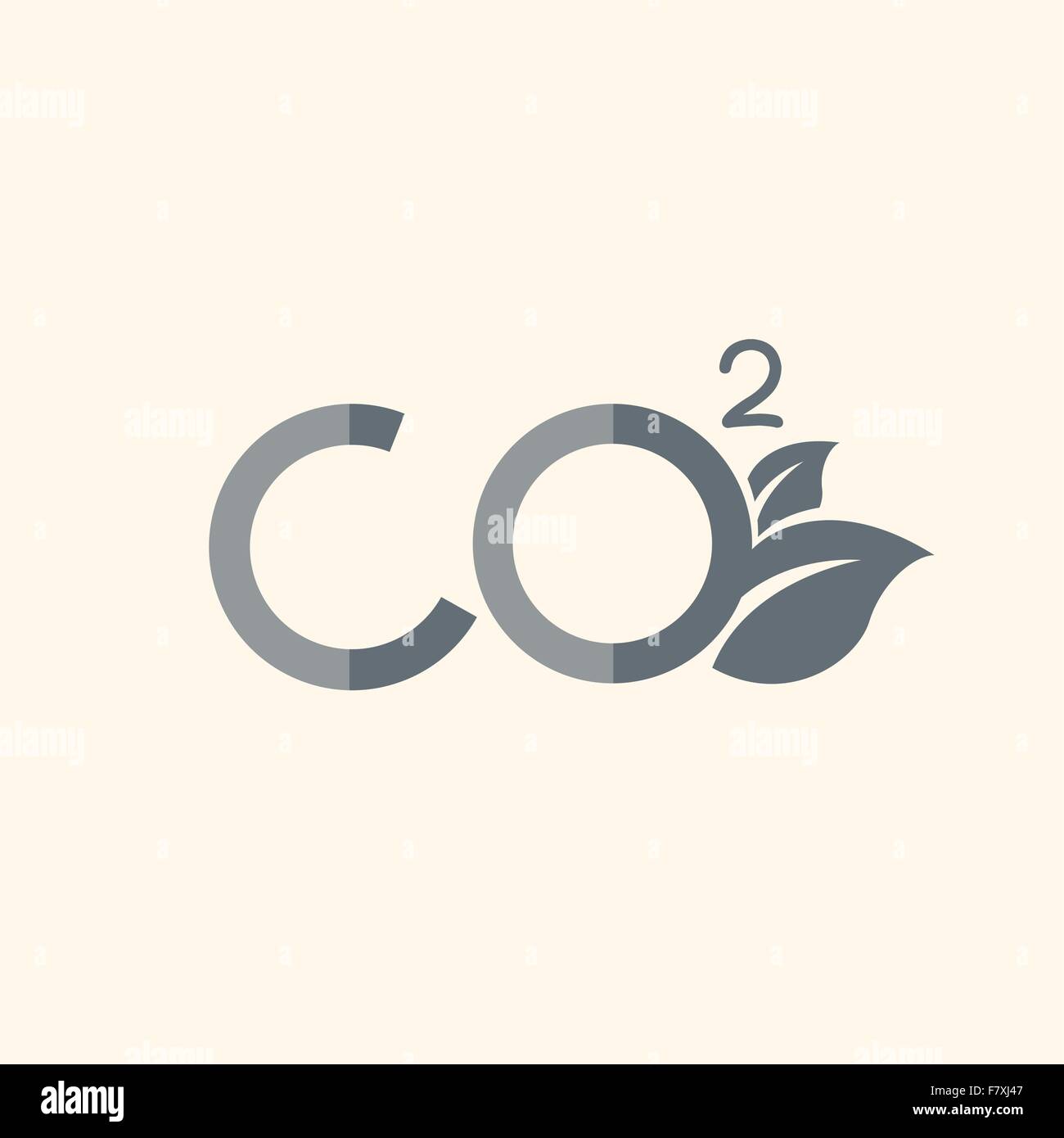 Le dioxyde de carbone Icône plate Illustration de Vecteur