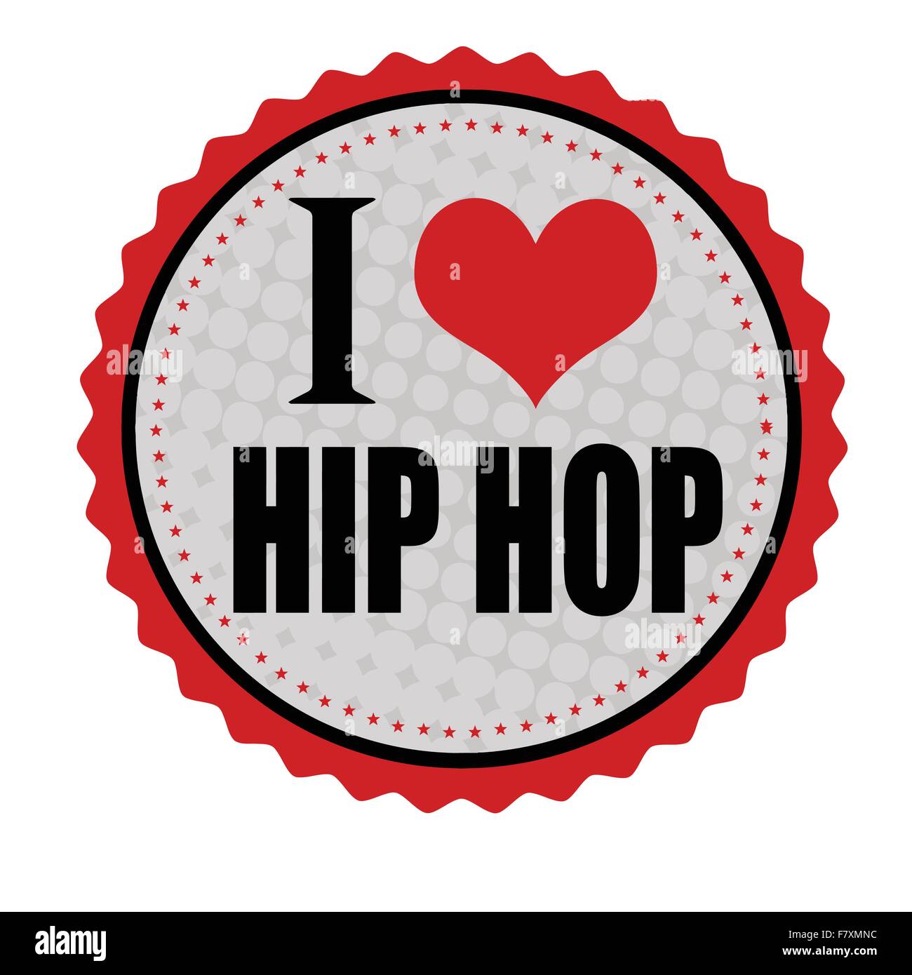 J'aime le hip-hop ou autocollant stamp Illustration de Vecteur