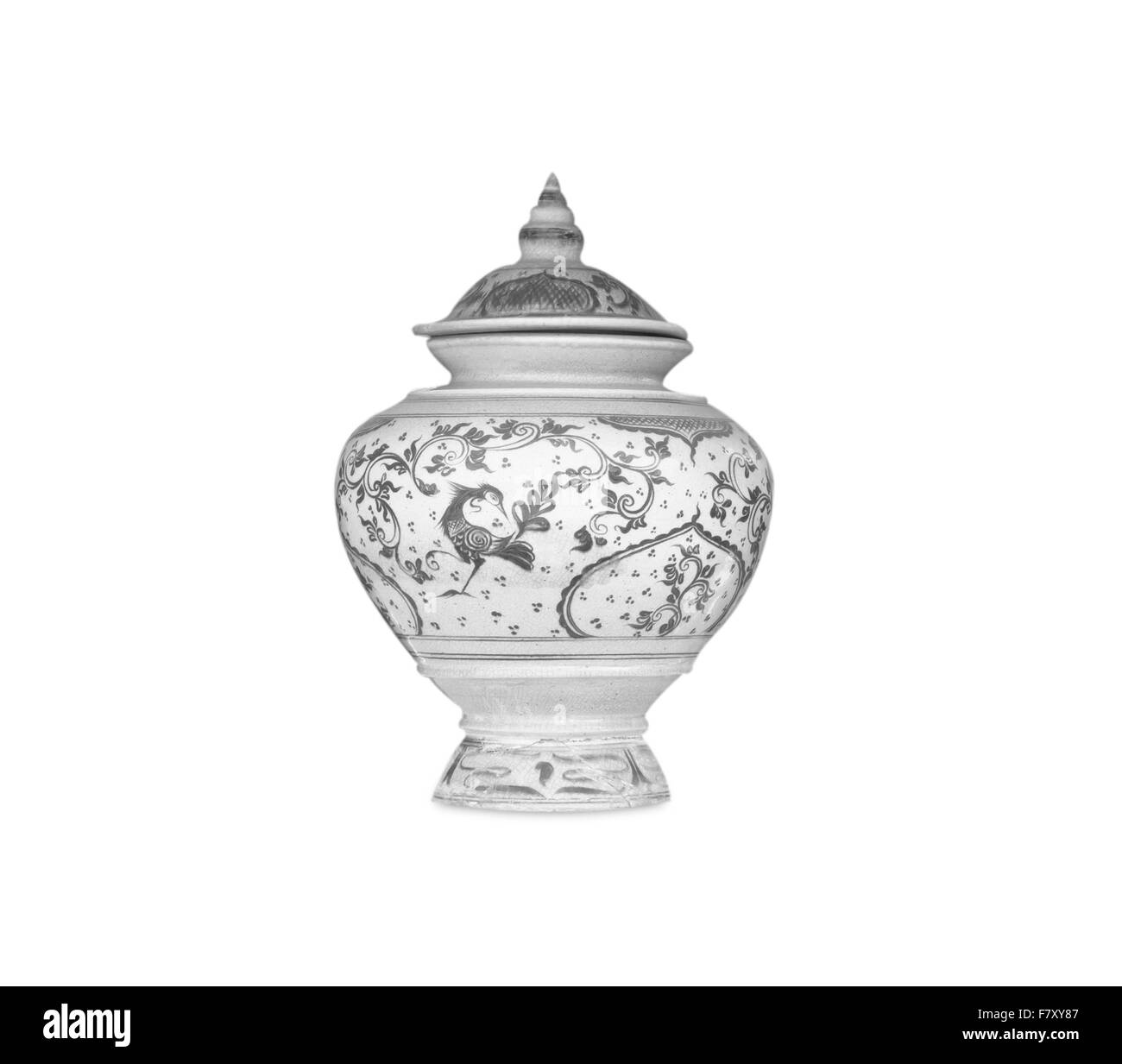 Vase antique objets sur le fond blanc Banque D'Images