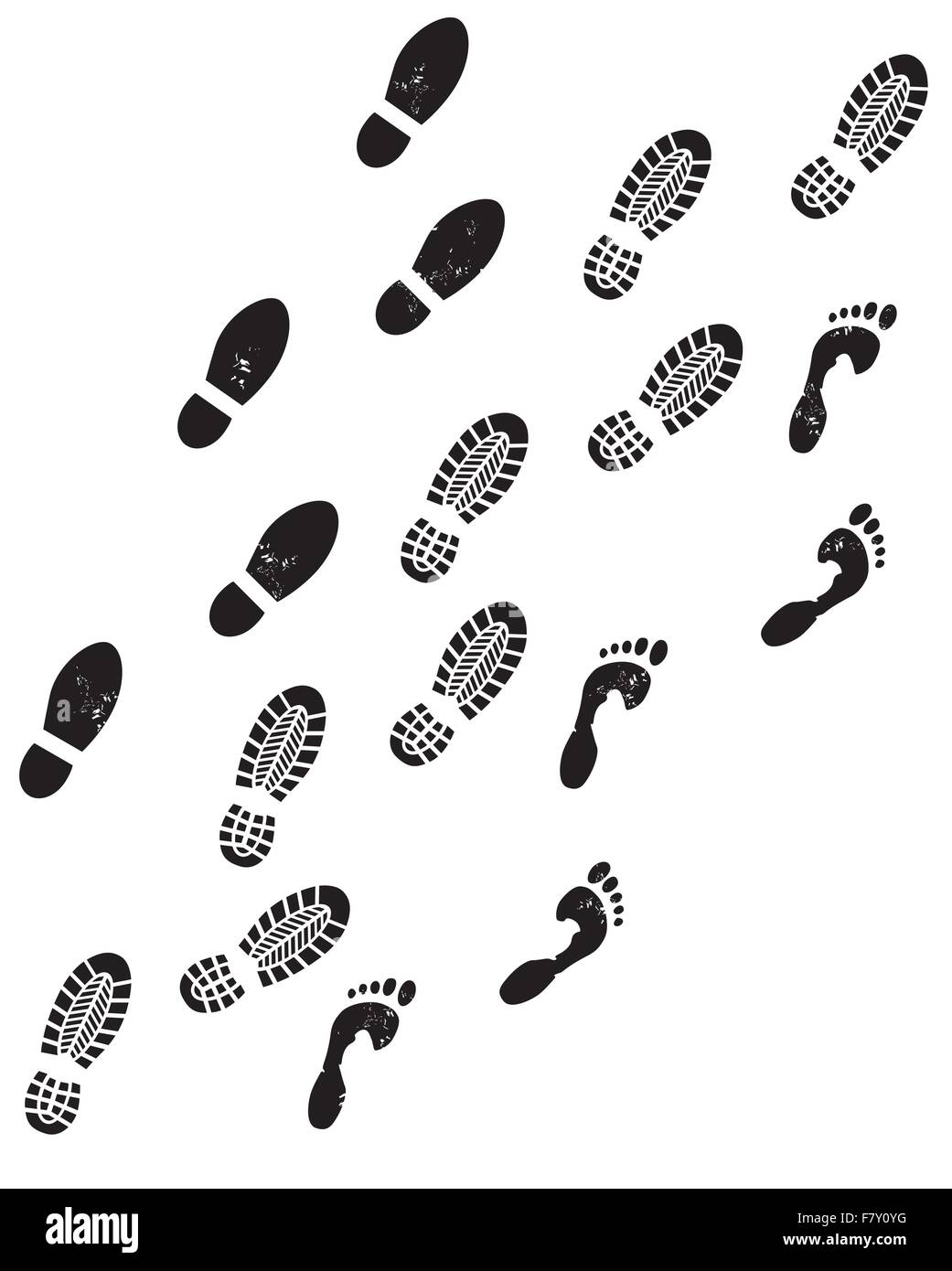 Trois footprints Illustration de Vecteur