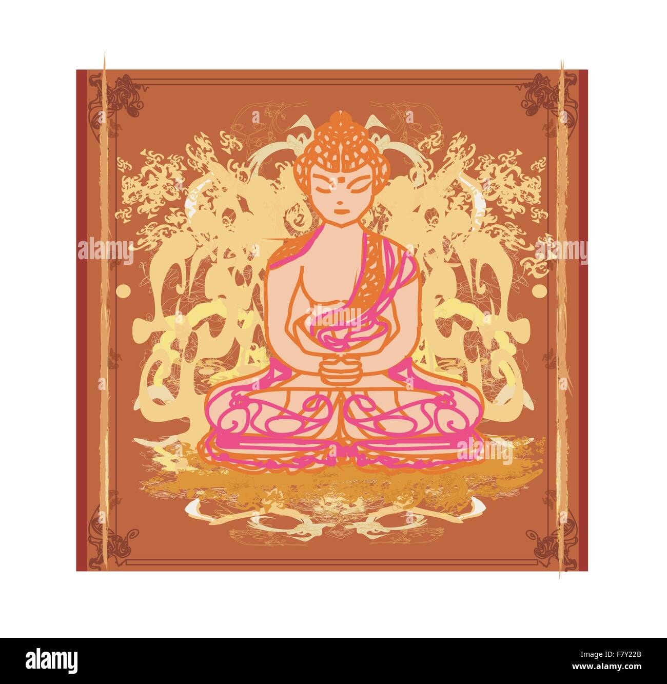 Vecteur d'artistique traditionnel chinois Modèle Bouddhisme Illustration de Vecteur