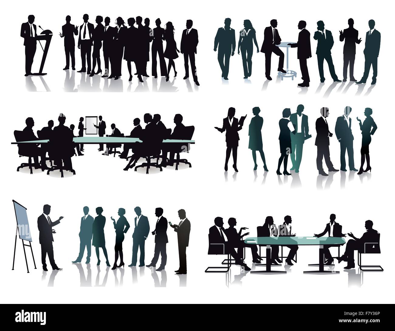 Les réunions des groupes d'affaires Illustration de Vecteur