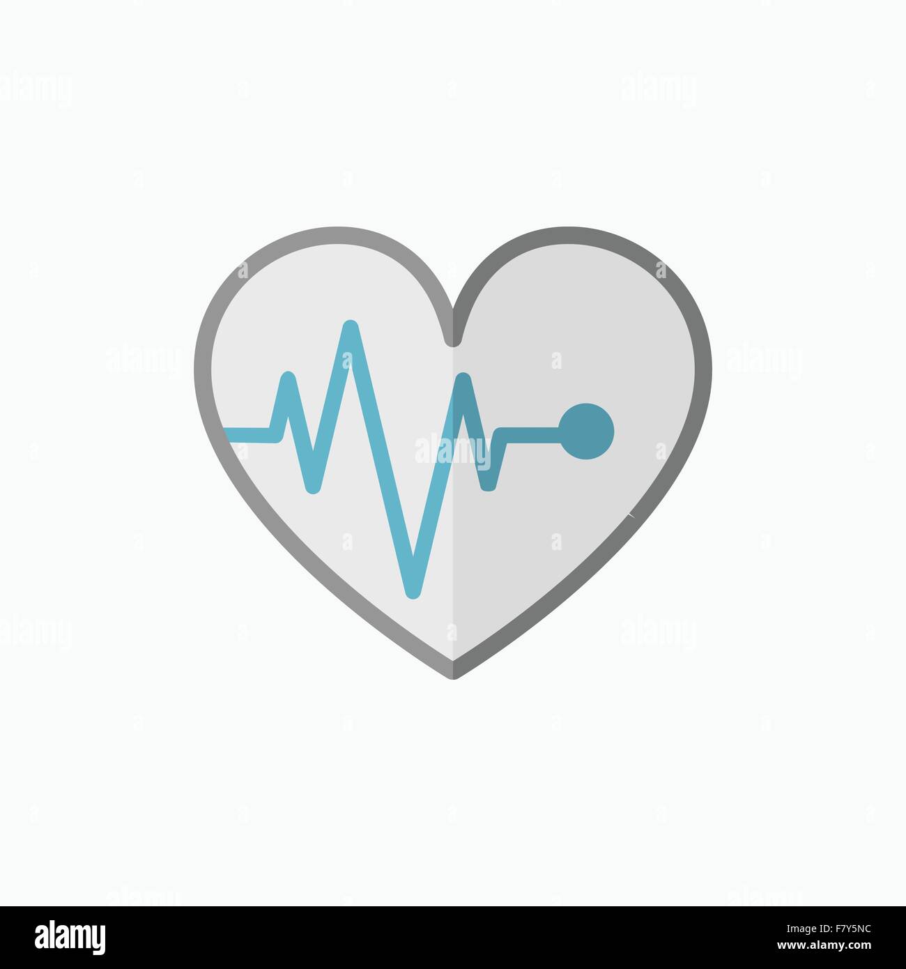 Icône de l’ECG plat Illustration de Vecteur