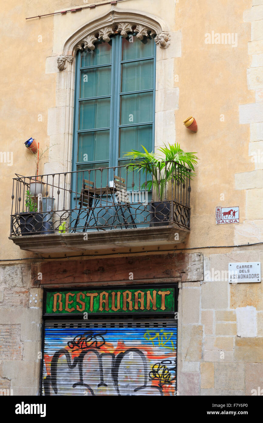 Restaurant, Assaonadors Street, District de La Ribera, Barcelone, Catalogne, Espagne, Europe Banque D'Images