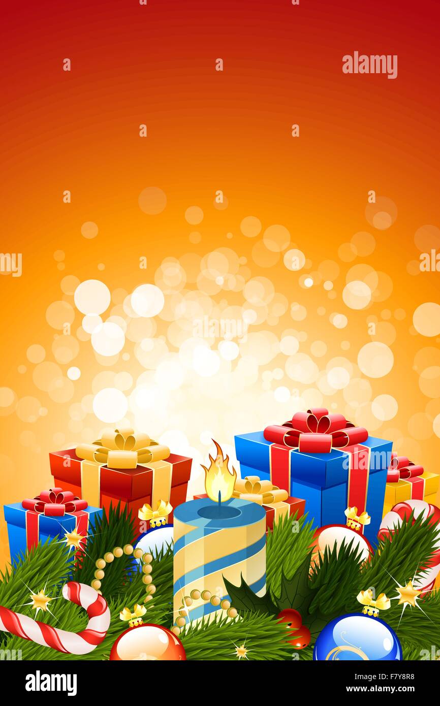 Modèle de carte de Noël Illustration de Vecteur