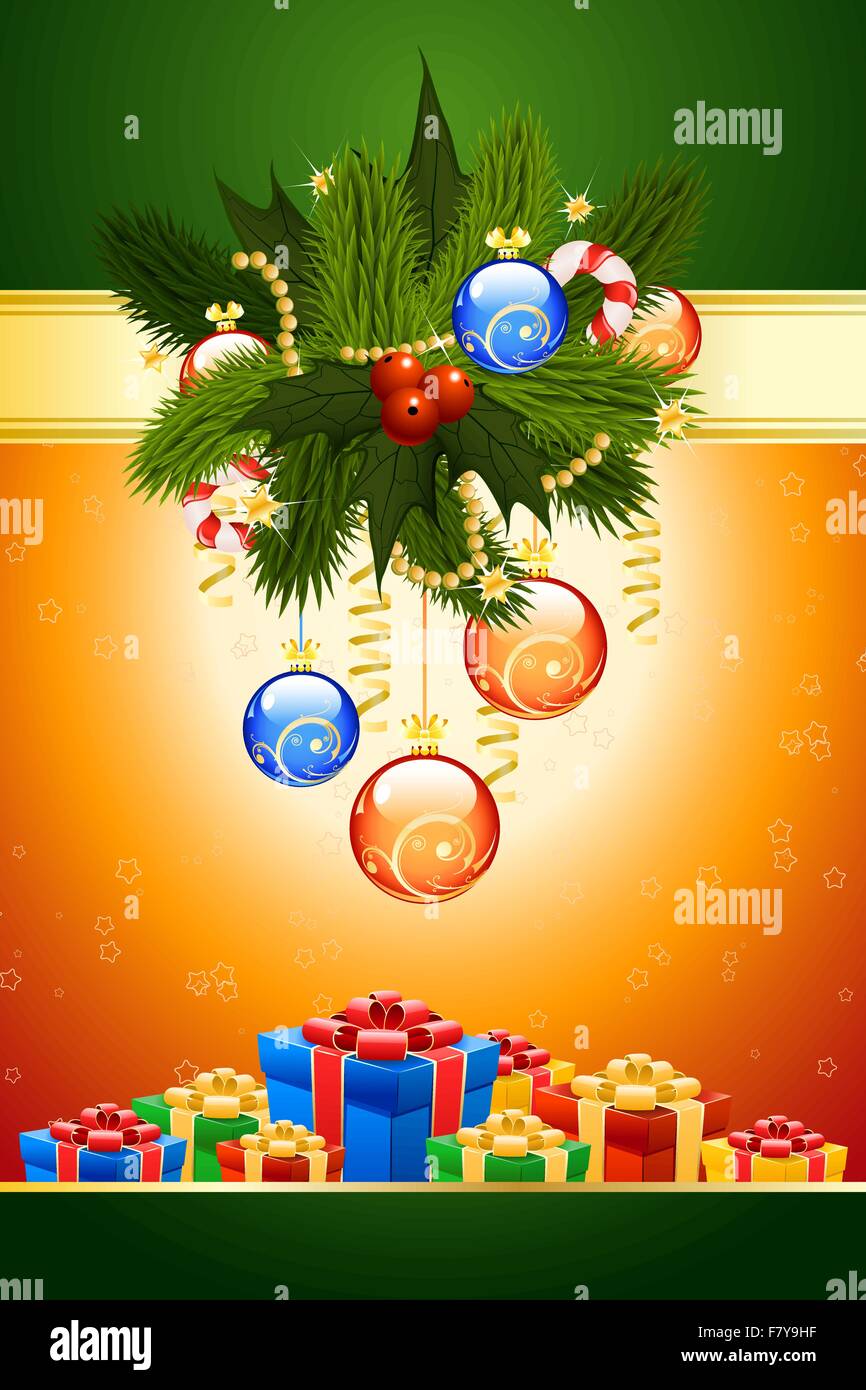 Modèle de carte de Noël Illustration de Vecteur