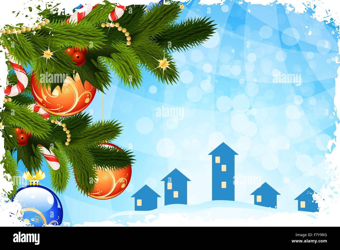 Modèle de carte de Noël Illustration de Vecteur