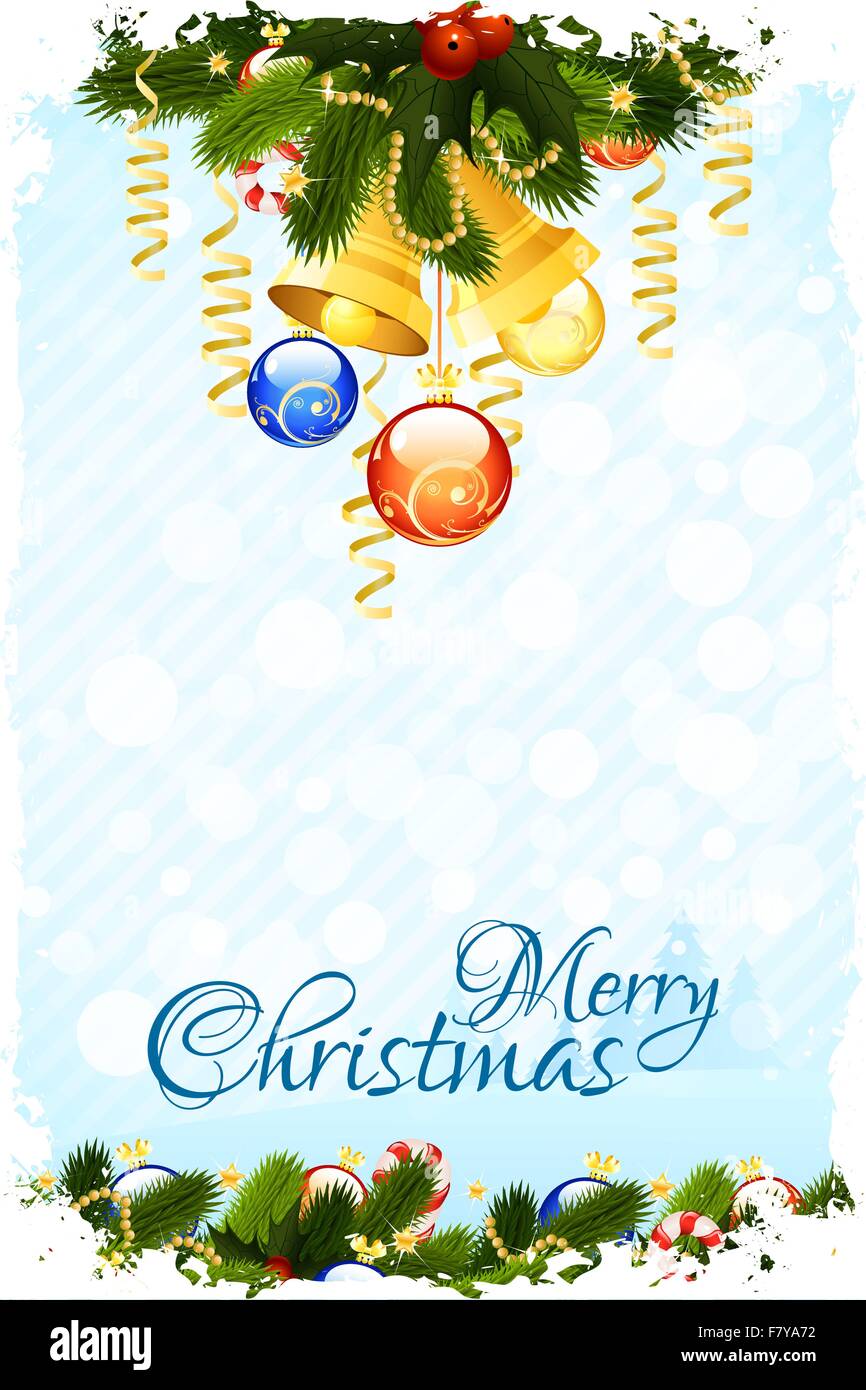Carte de Noël avec décors Grungy Illustration de Vecteur