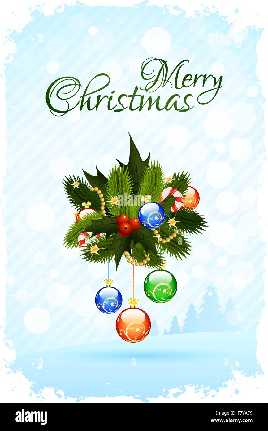 Joyeux Noël Carte de souhaits Illustration de Vecteur