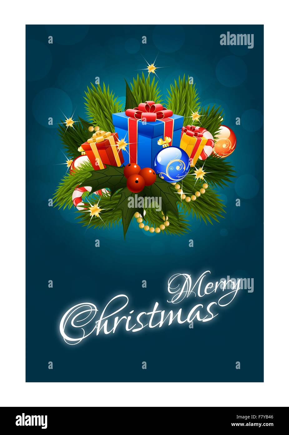 Modèle de carte de Noël Illustration de Vecteur