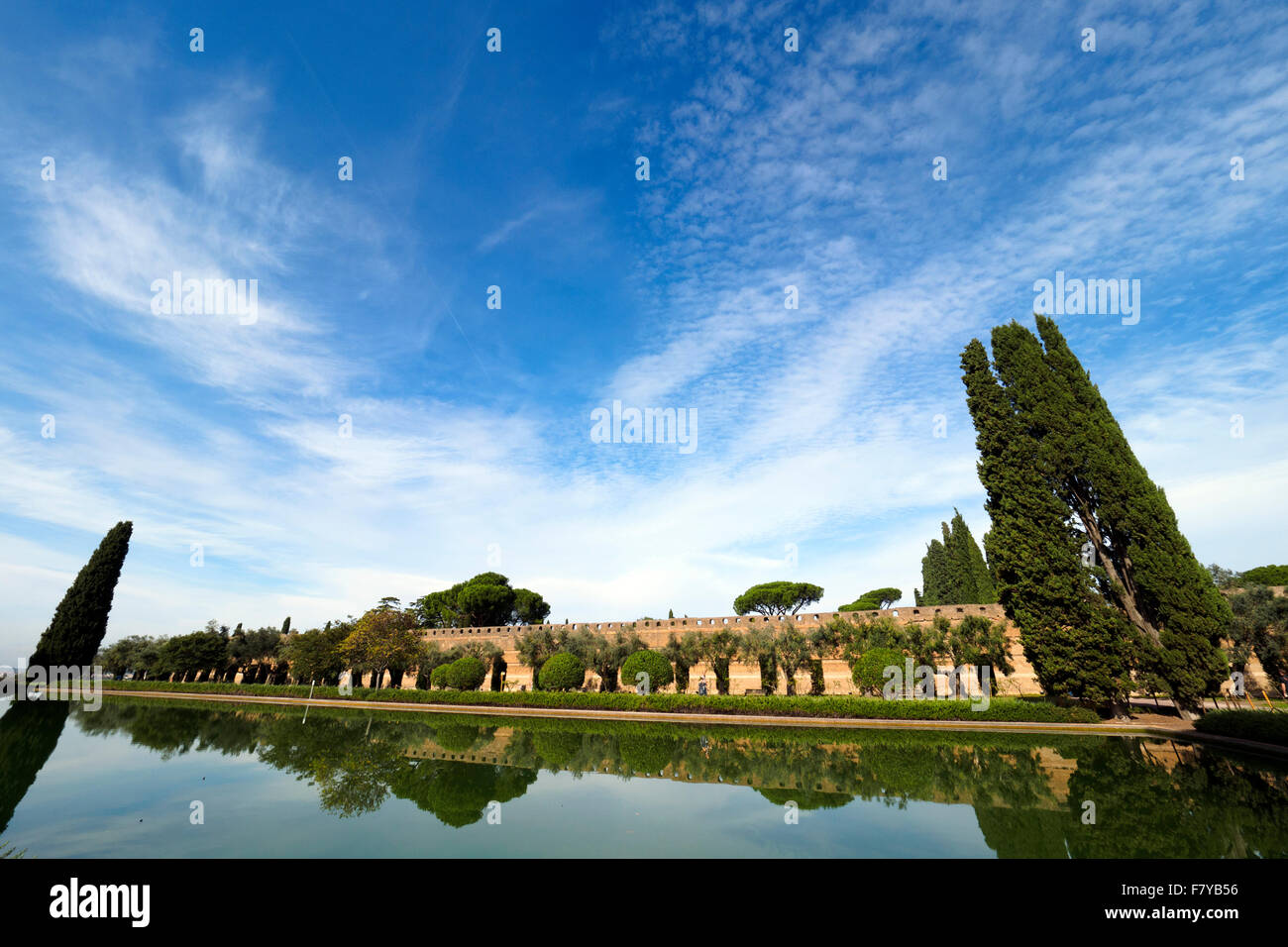 Pecile eplanade du Villa Adriana, la Villa d'Hadrien, près de Tivoli - Rome, Italie Banque D'Images