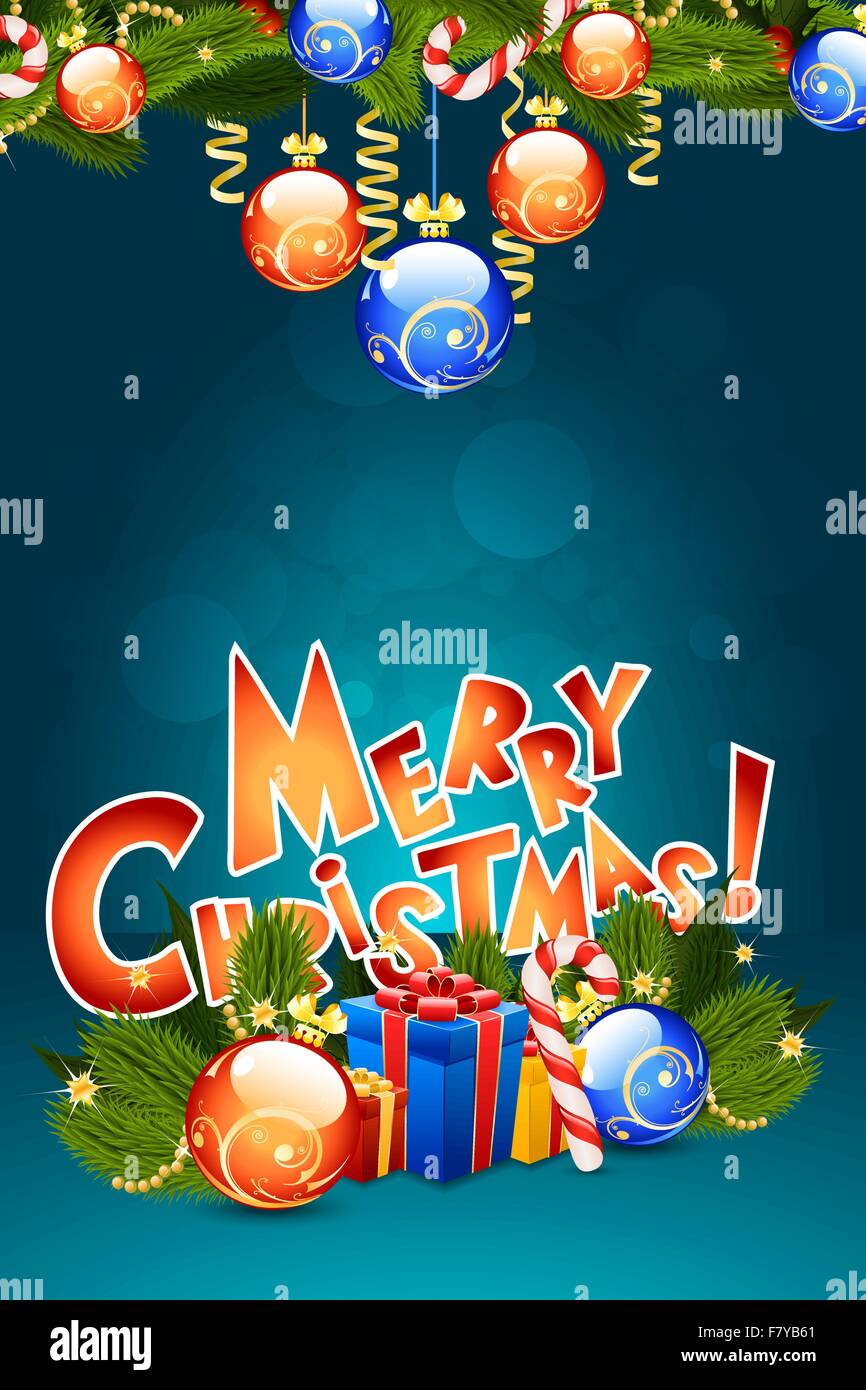 Modèle de carte de Noël Illustration de Vecteur