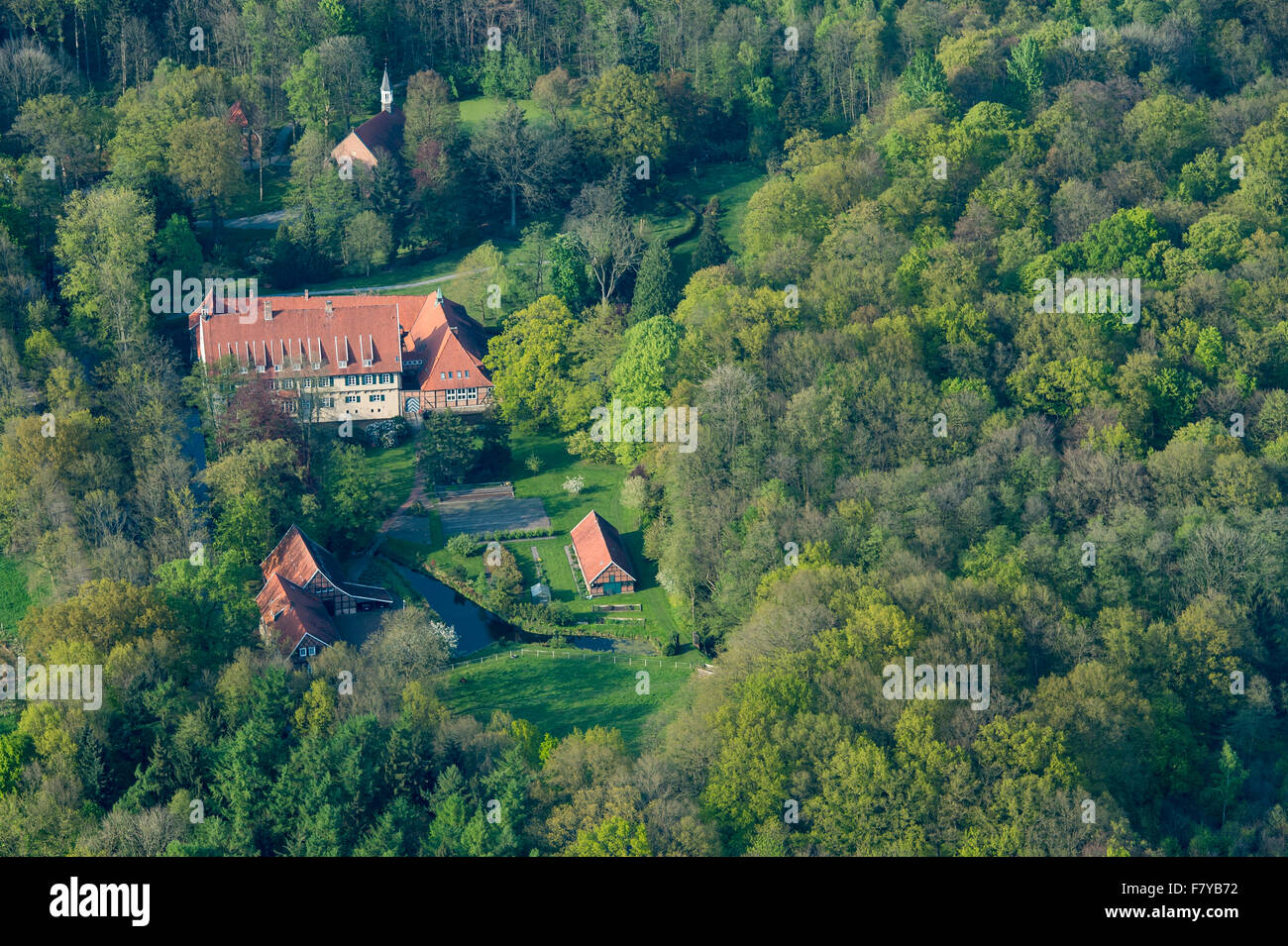 Burg dinklage monastère, abbaye saint scholastica, district de Vechta, Niedersachsen, Allemagne Banque D'Images