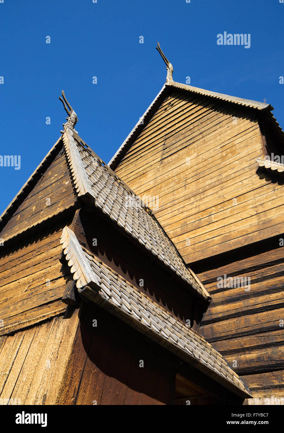 Église Lom dans Oppland Norvège centrale Banque D'Images