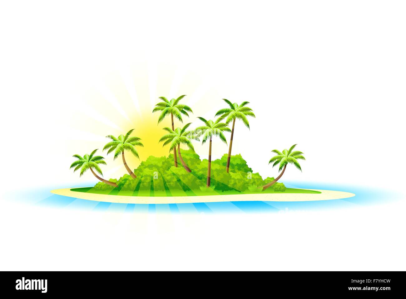Arrière-plan de l'île tropicale Illustration de Vecteur