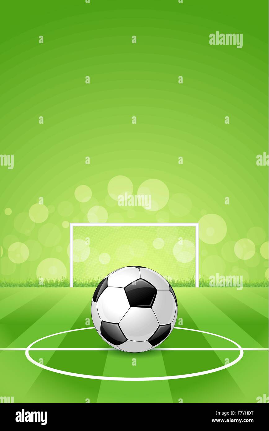 Ballon de soccer sur fond vert Illustration de Vecteur