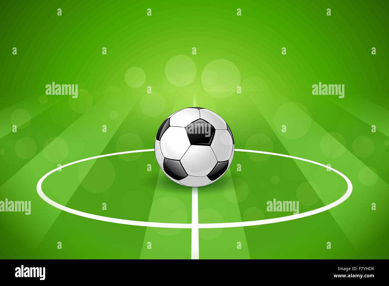 Ballon de soccer sur fond vert Illustration de Vecteur