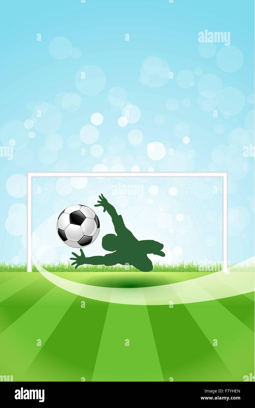 Arrière-plan de soccer avec gardien et Ball Illustration de Vecteur