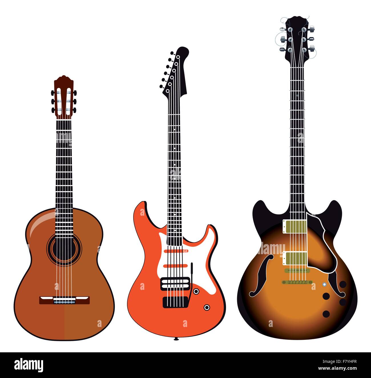 trois guitares Illustration de Vecteur