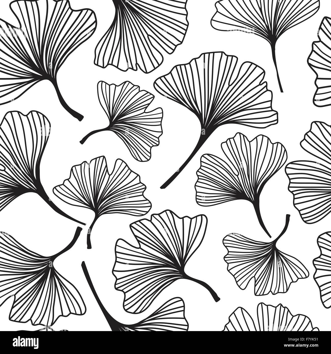 Fond fleur décorative transparente avec le ginkgo biloba Illustration de Vecteur