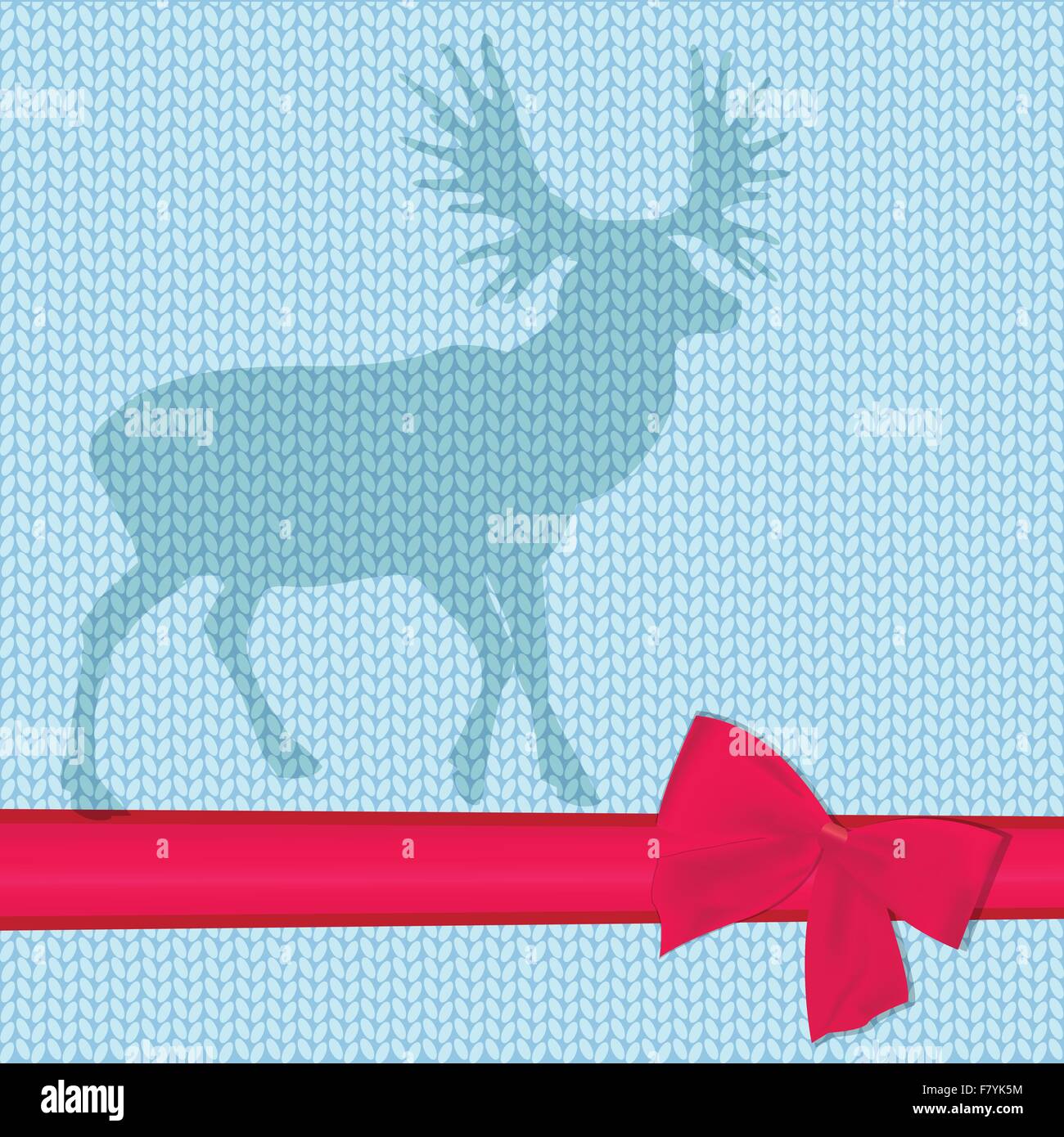 Carte de Noël avec rennes dans Santa hat. Illustration de Vecteur