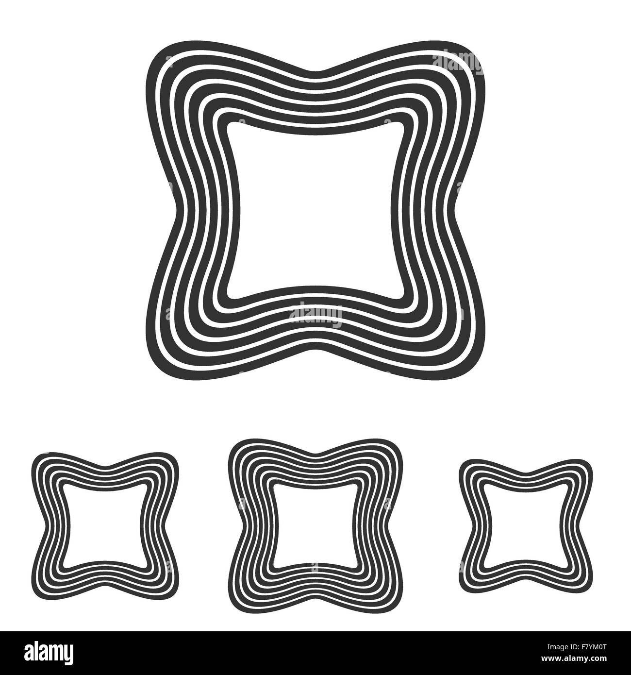 Line square logo design set Illustration de Vecteur