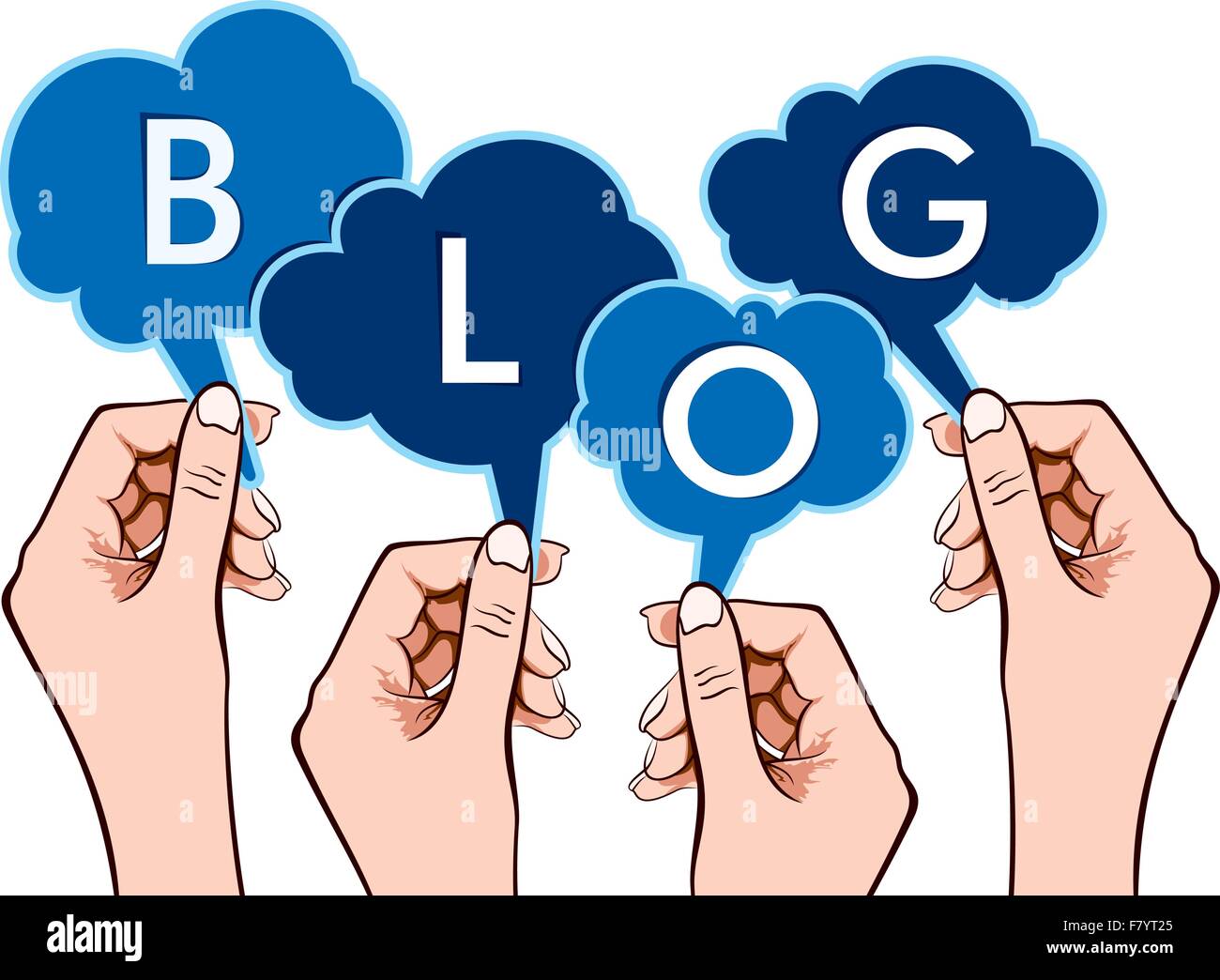 BLOG mot dans la main Illustration de Vecteur