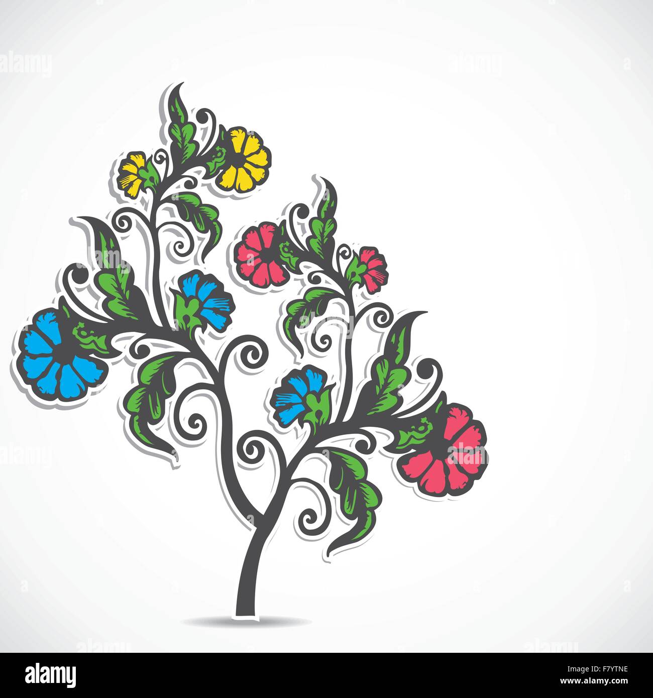 Fleur rétro créative Illustration de Vecteur