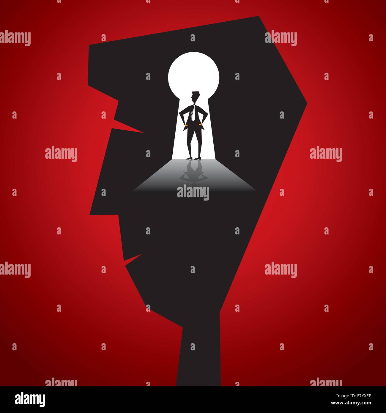 Les hommes d'affaires dans le trou principal vecteur de tête Illustration de Vecteur