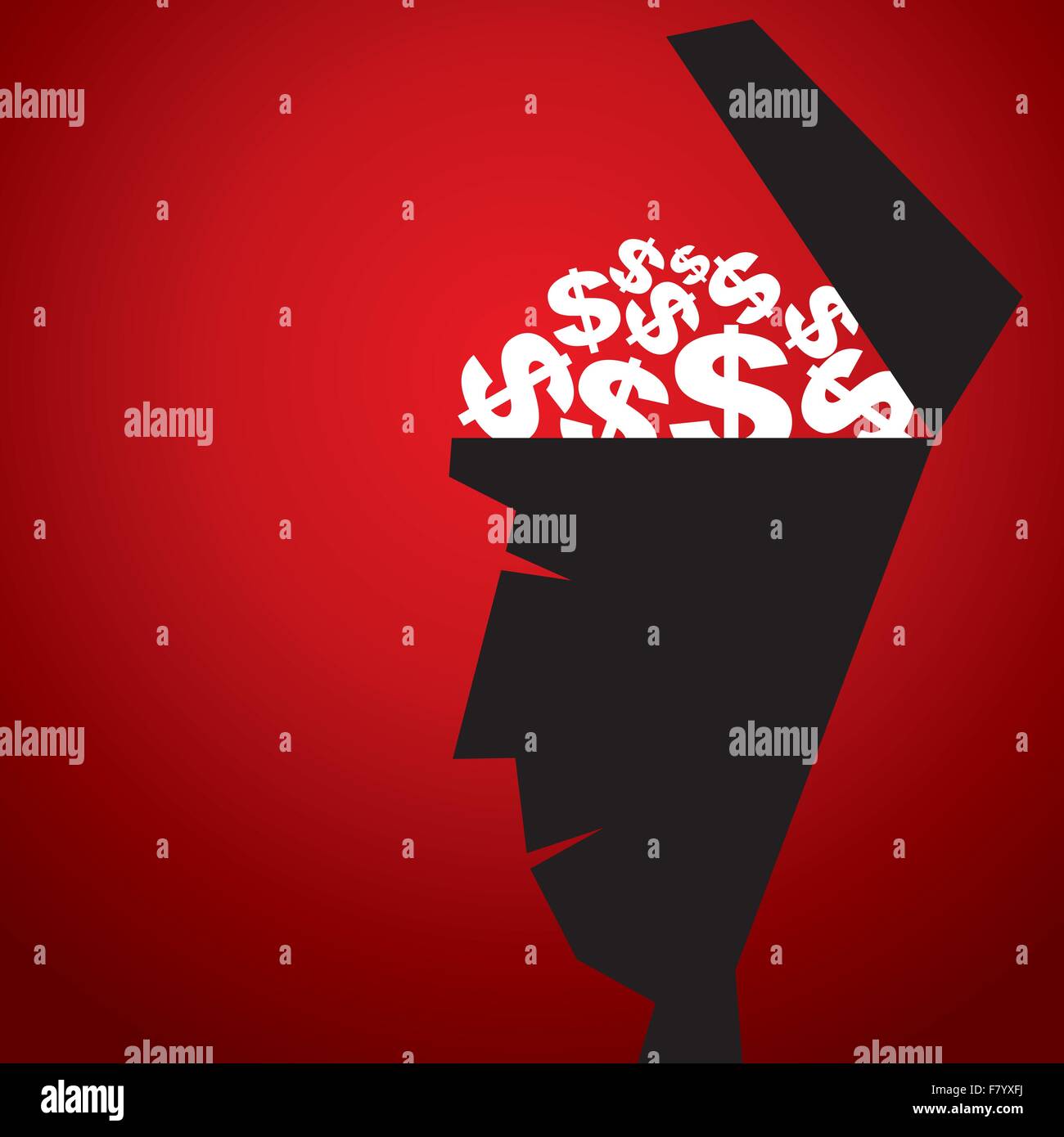 Dollar en tête humaine vector Illustration de Vecteur