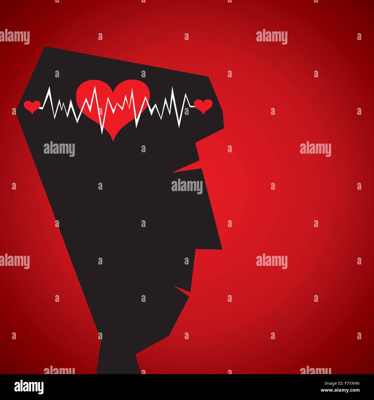 Battement de coeur en tête Illustration de Vecteur