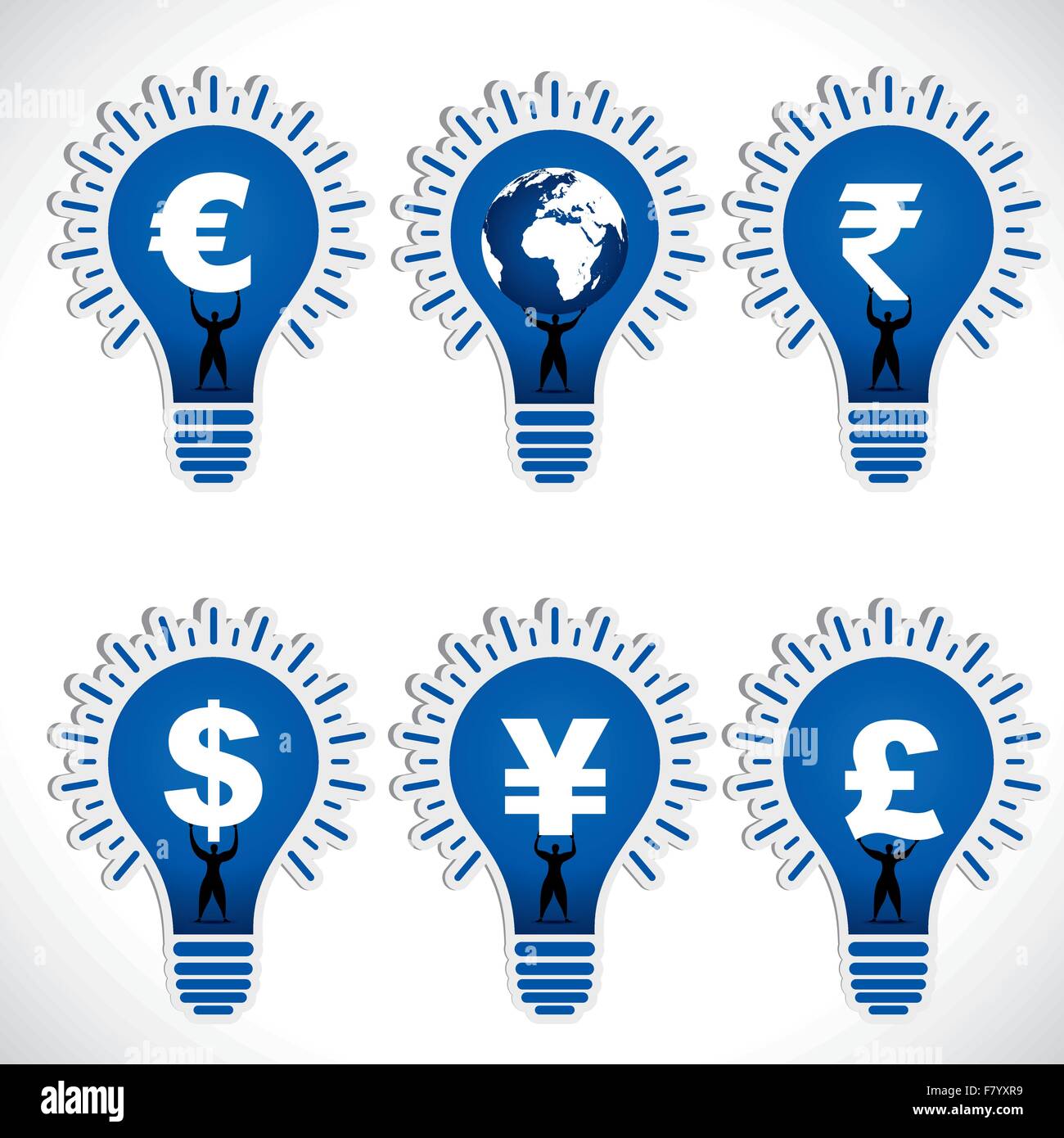 Monnaie et world globe en vecteur d'ampoule Illustration de Vecteur