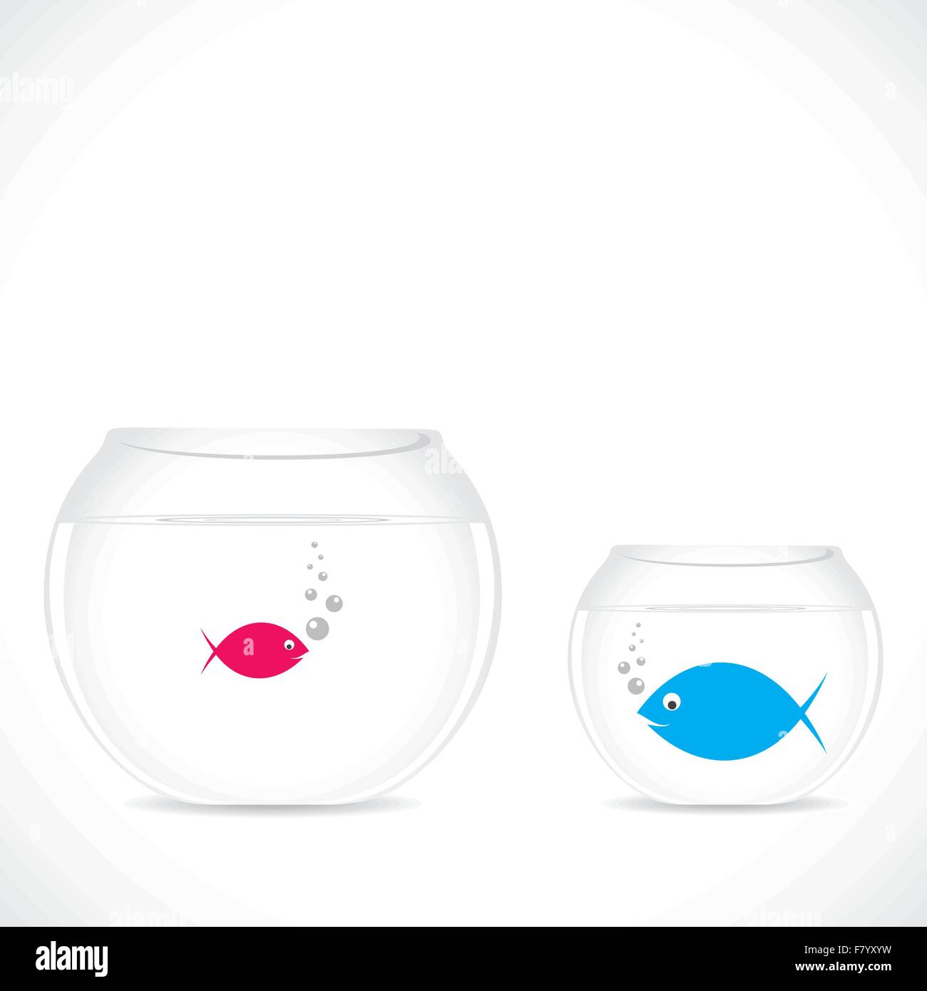 Les petits poissons en gros pot et gros poissons dans petit pot stock vector Illustration de Vecteur