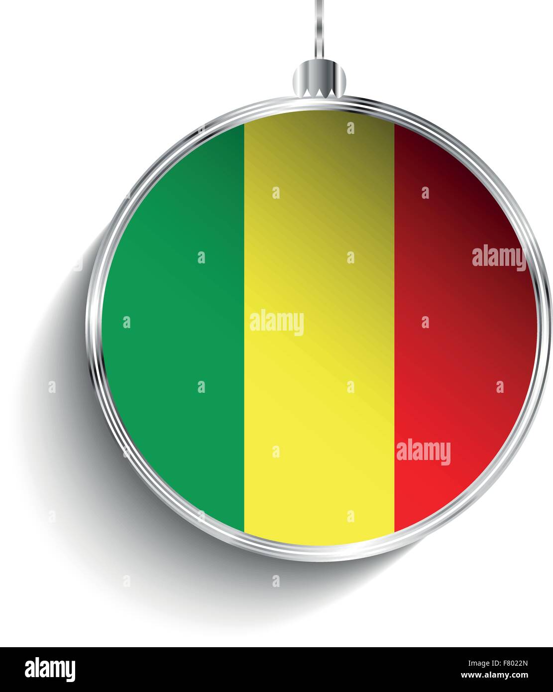 Joyeux Noël Silver Ball avec drapeau Mali Illustration de Vecteur