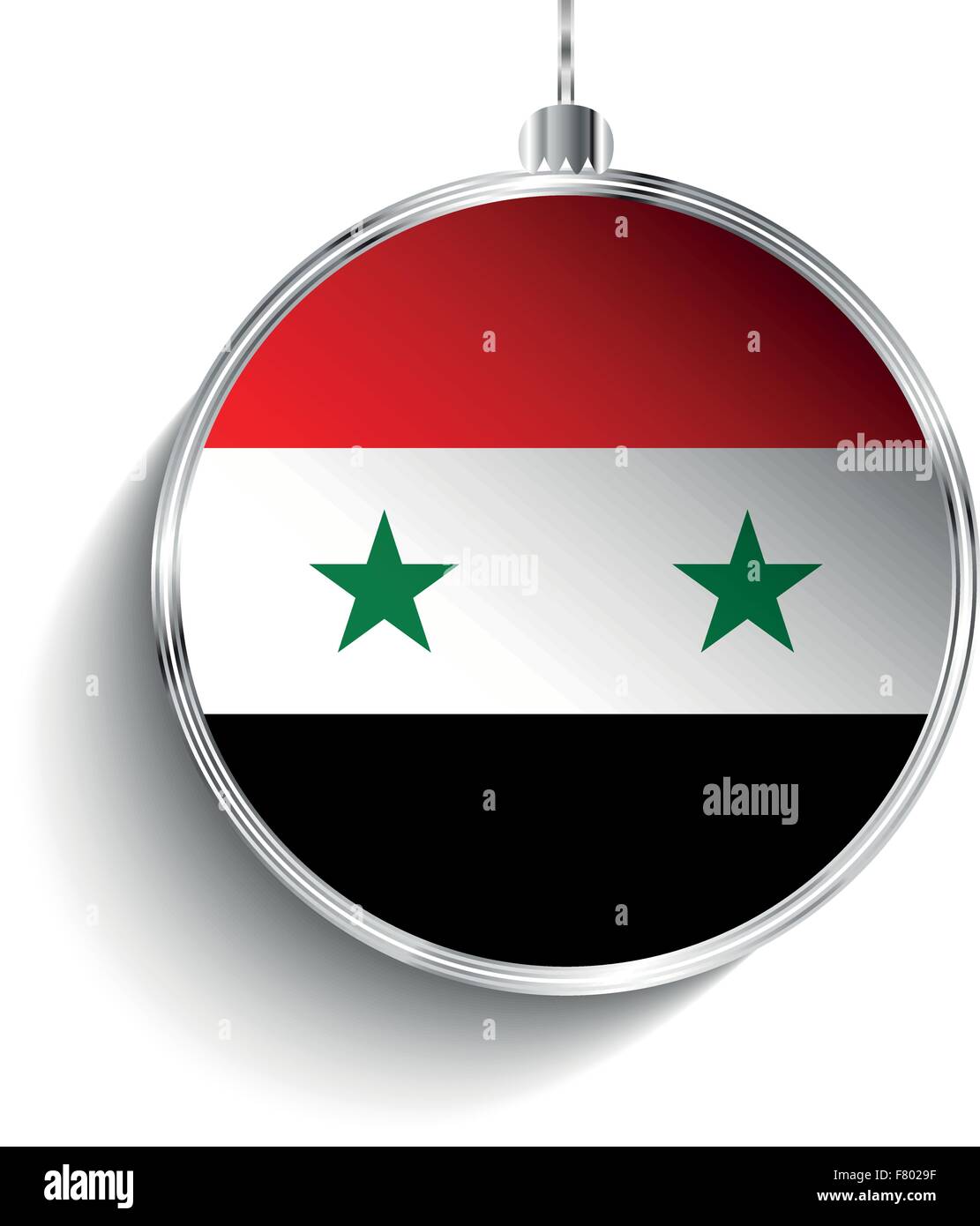 Joyeux Noël Silver Ball avec drapeau Syrie Illustration de Vecteur