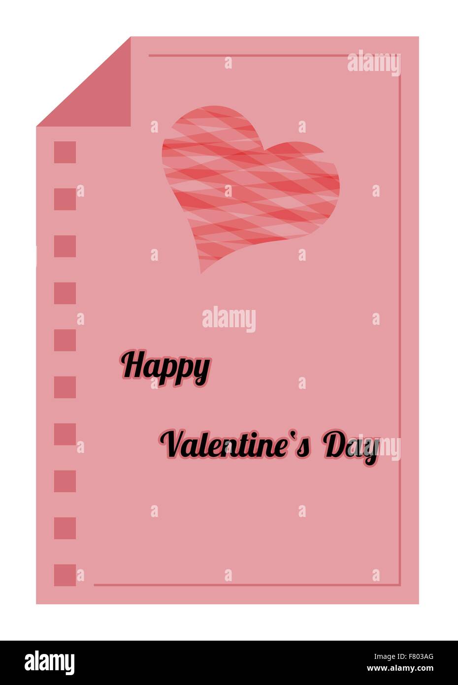 Happy Valentines Day - liste papier rouge Illustration de Vecteur