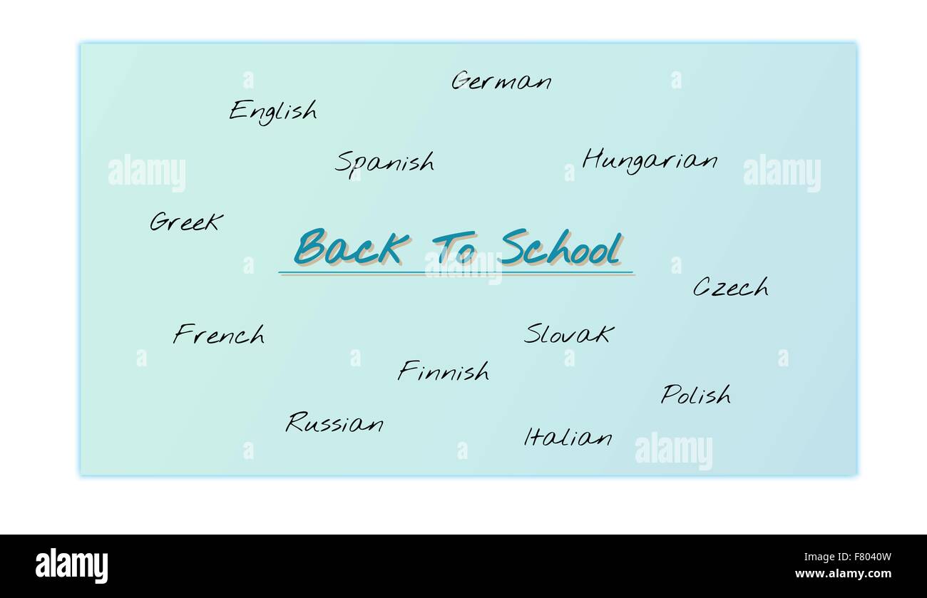 Retour à l'école et les langues étrangères Illustration de Vecteur