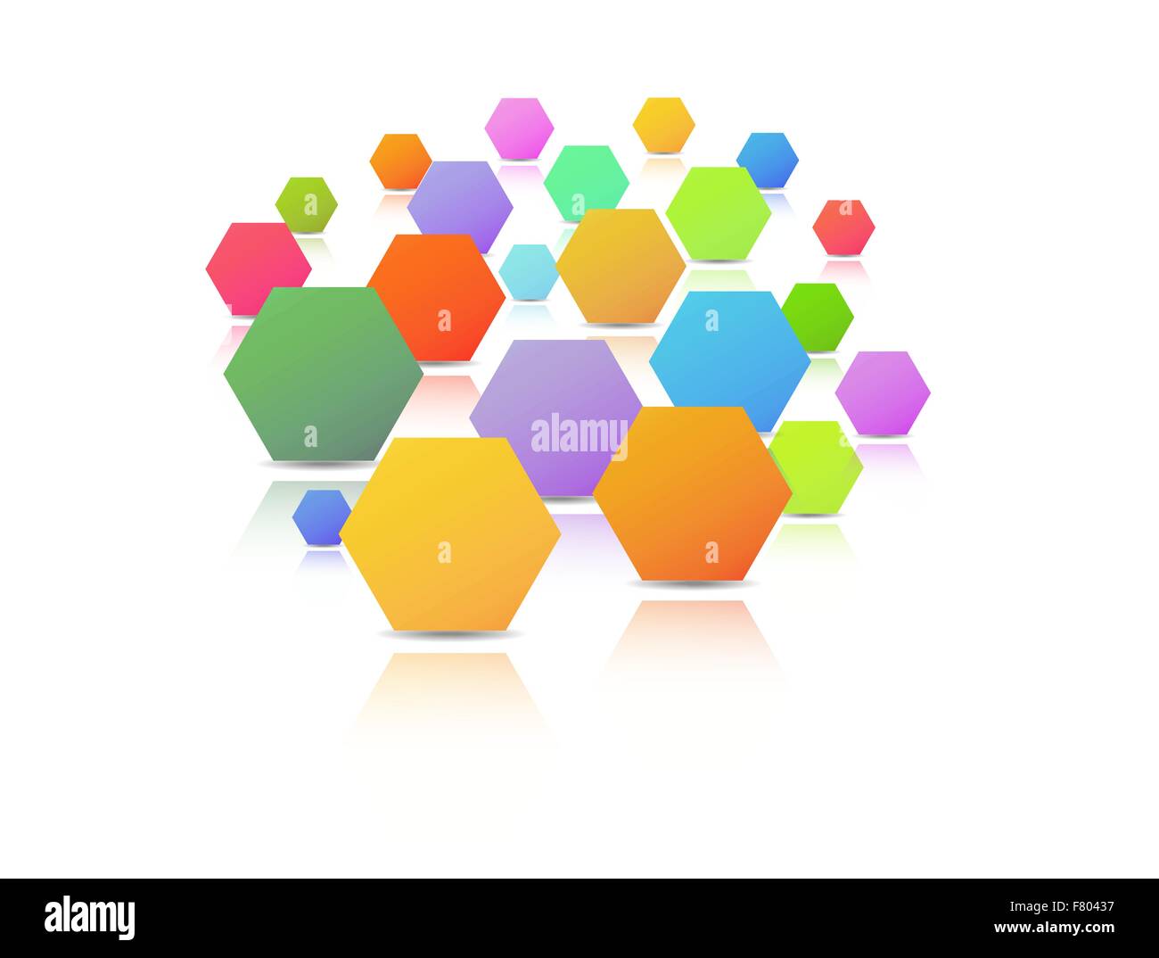 Hexagones de différentes tailles Illustration de Vecteur