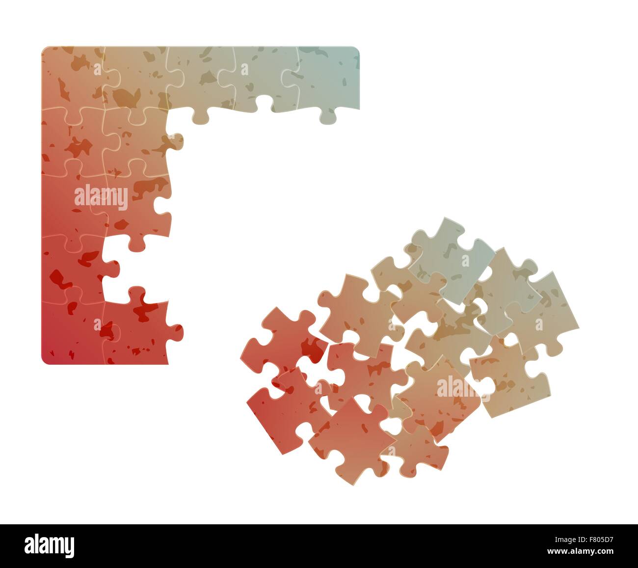 Champ de gradient de puzzles avec des taches Illustration de Vecteur