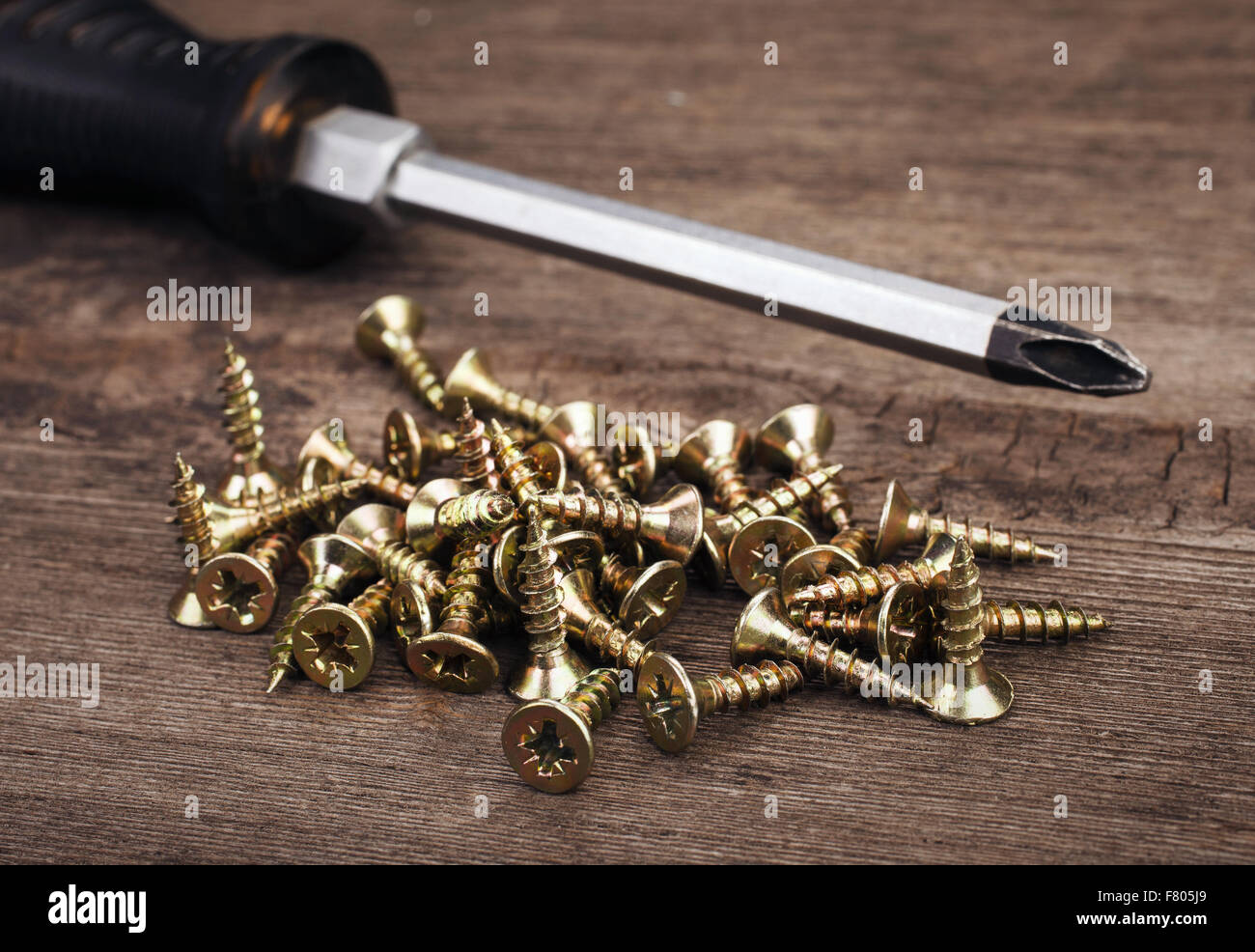 Vis et tournevis Banque D'Images