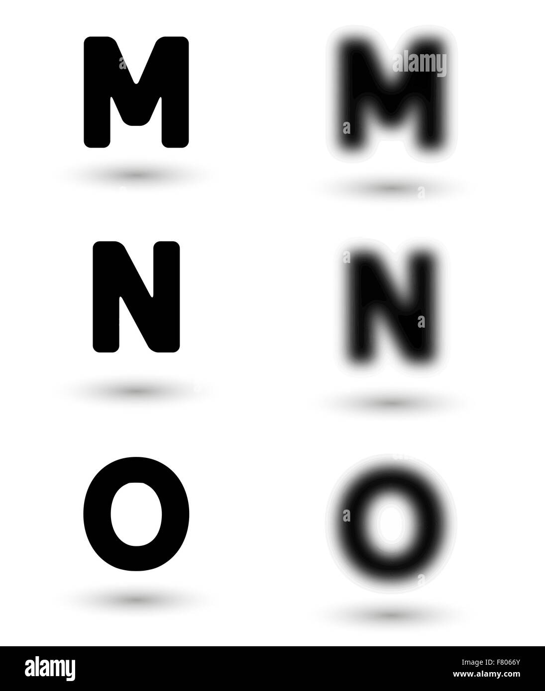 Sharp et unsharp lettres alphabet / font Illustration de Vecteur